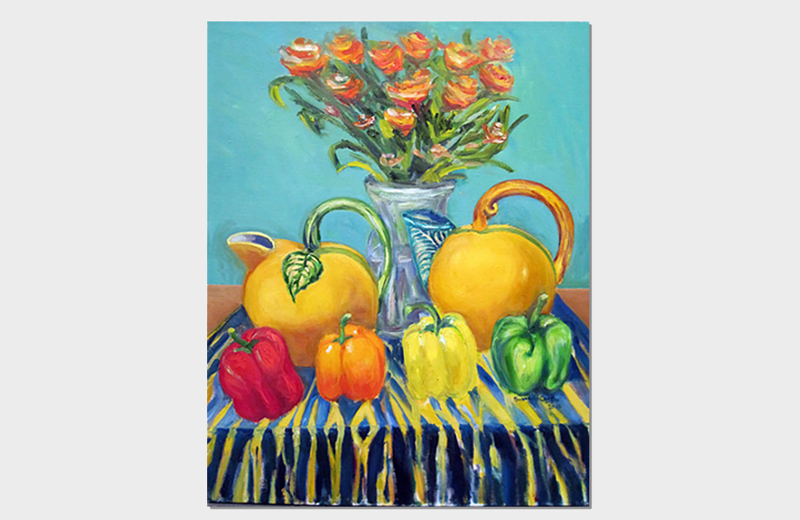 Pitchers and Peppers 24x30 Oil